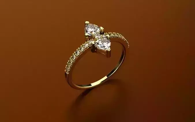 Classic Diamonds Ring - 3D Jewelry - AN-397