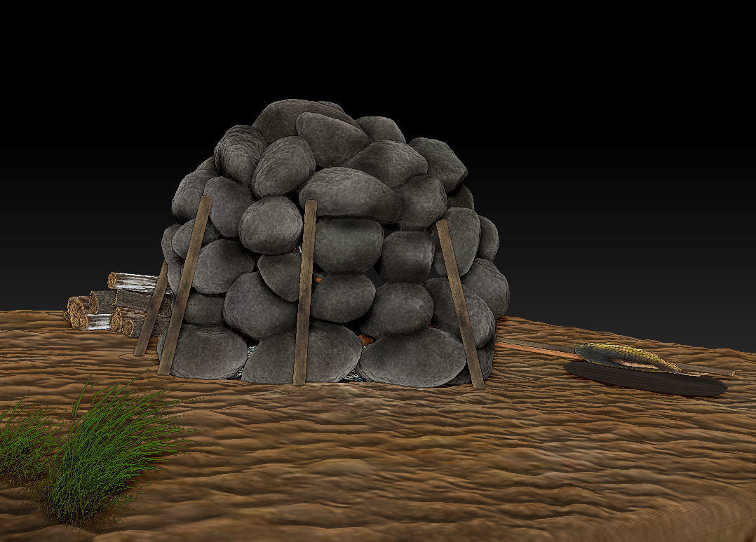 STONE OVEN PBR Game Ready Asset Low-poly 3D model_9