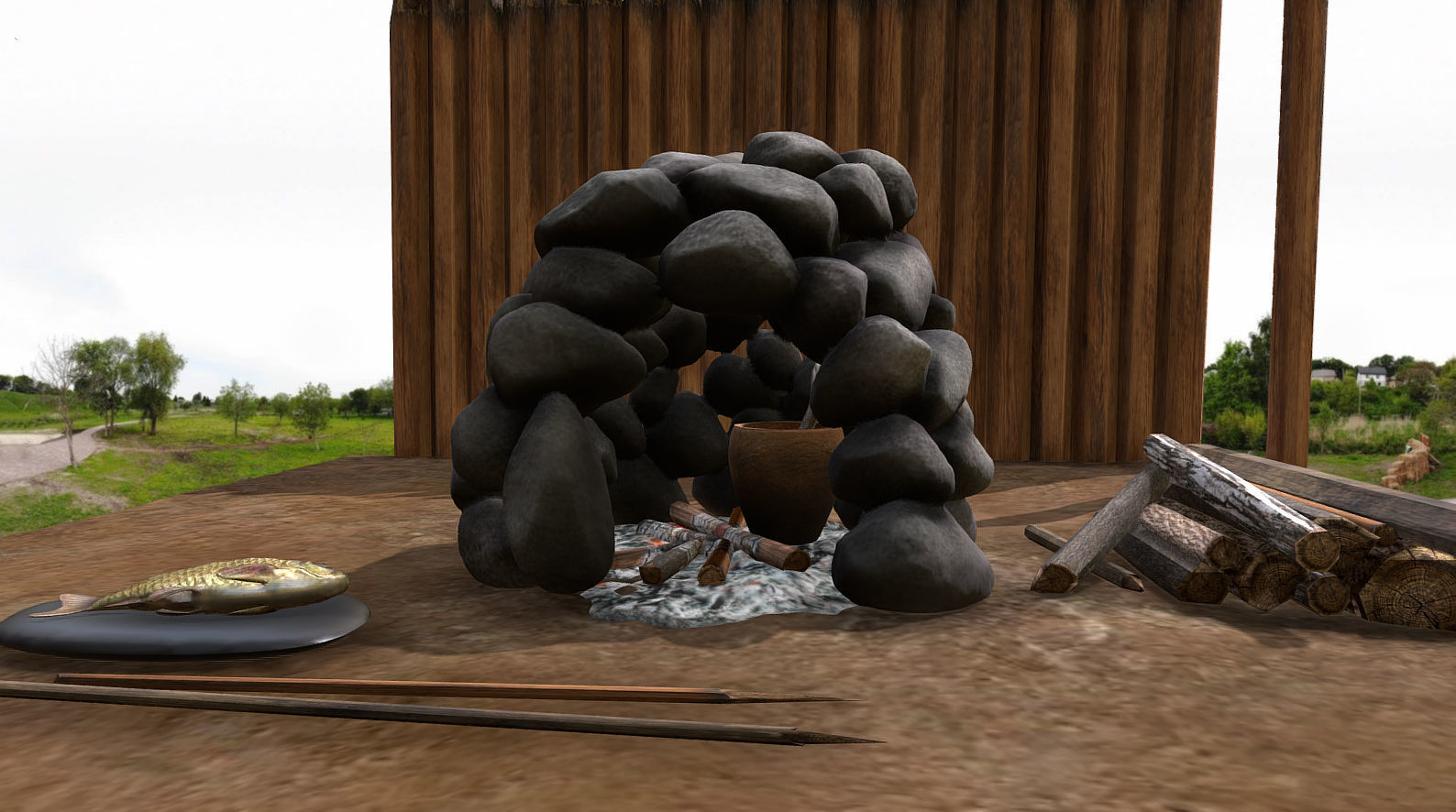 STONE OVEN PBR Game Ready Asset Low-poly 3D model_12