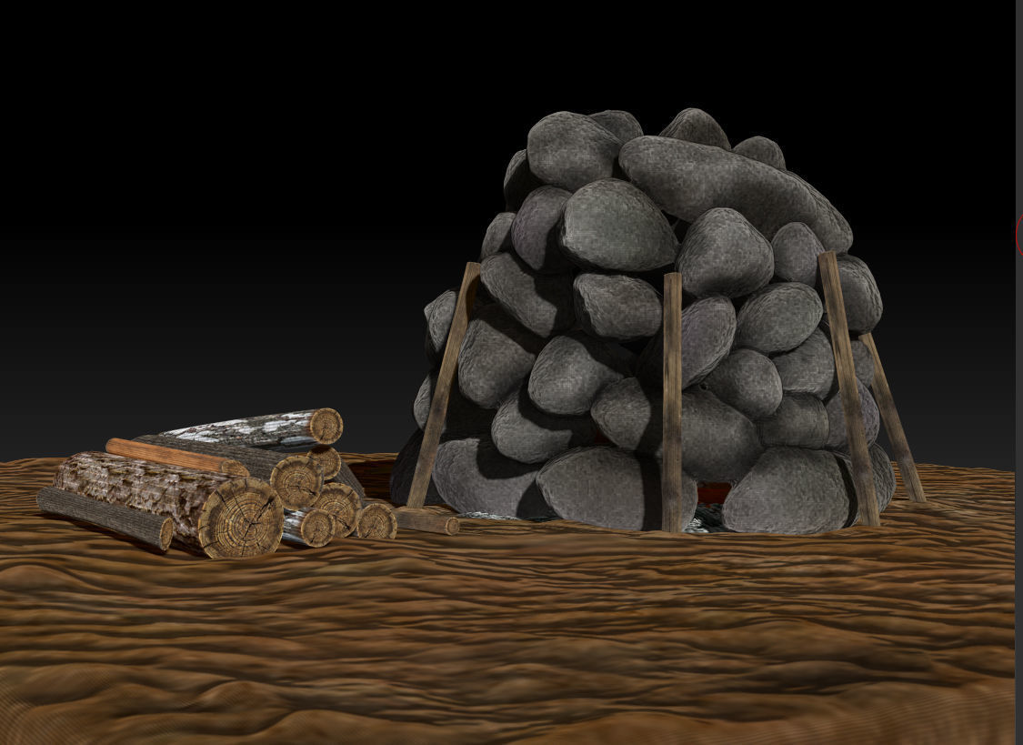 STONE OVEN PBR Game Ready Asset Low-poly 3D model_6