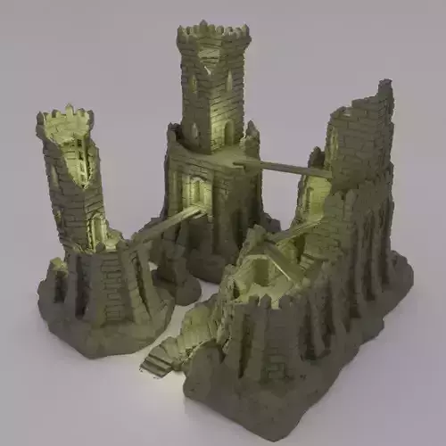 Ruined Desert Outpost Tabletop Terrain 28 MM 3D print model