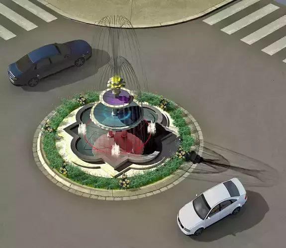 3D Fountain in middle of street