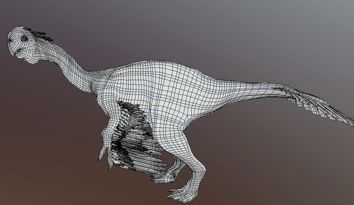Gigantoraptor dinosaur Low-poly 3D model_1