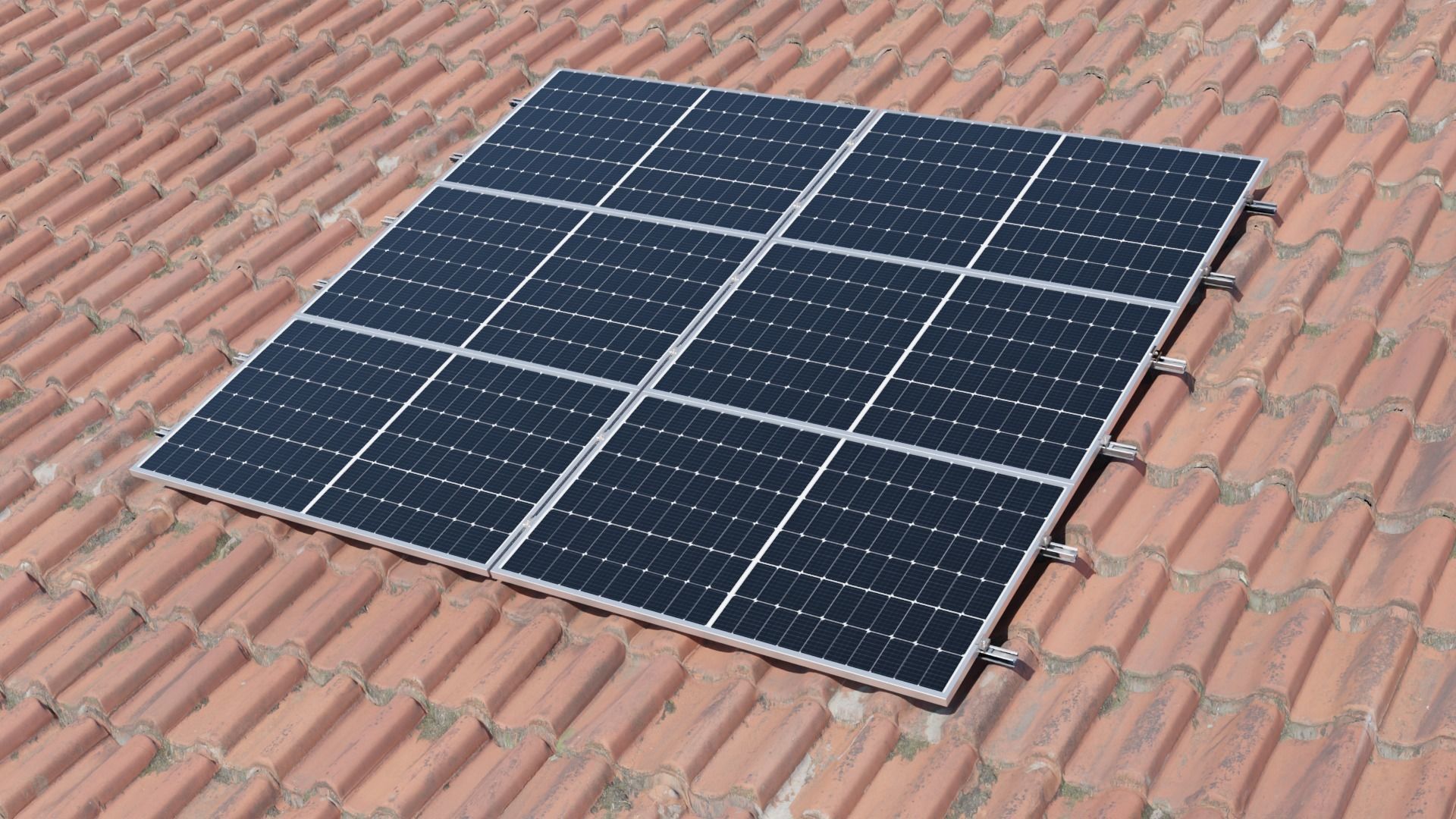 Photovoltaic Module Longi 375W Low-poly 3D model_2