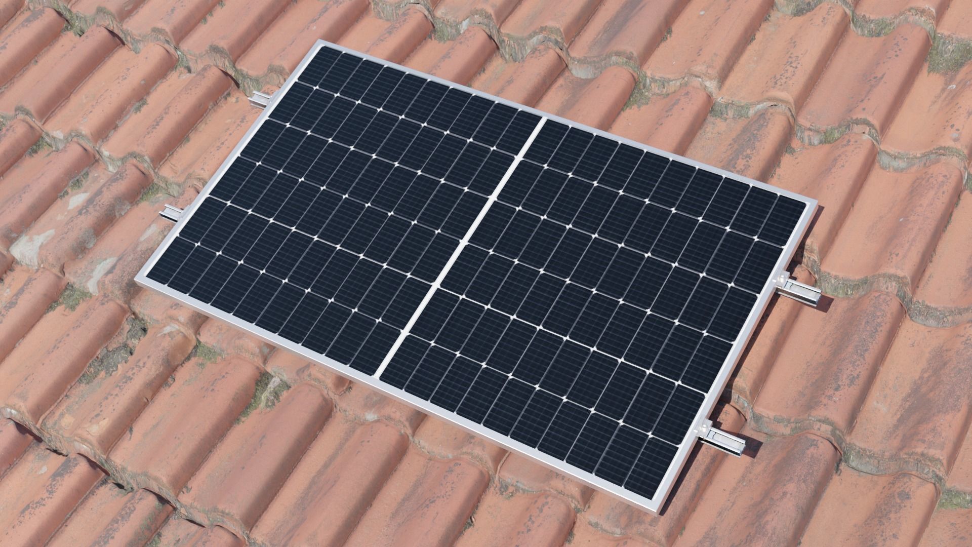 Photovoltaic Module Longi 375W Low-poly 3D model_3