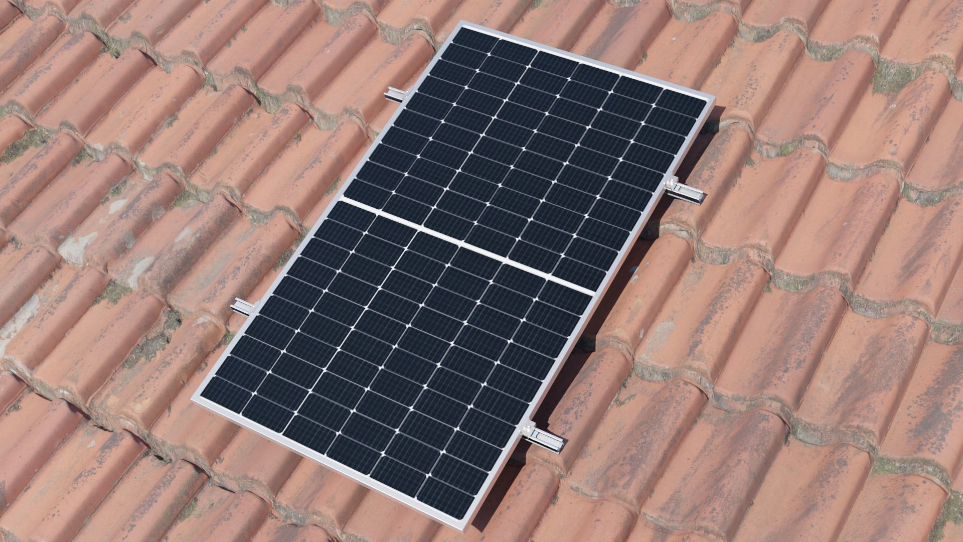 Photovoltaic Module Longi 375W Low-poly 3D model_4