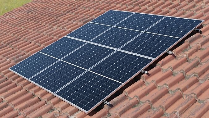 Photovoltaic Module Longi 375W Low-poly 3D model