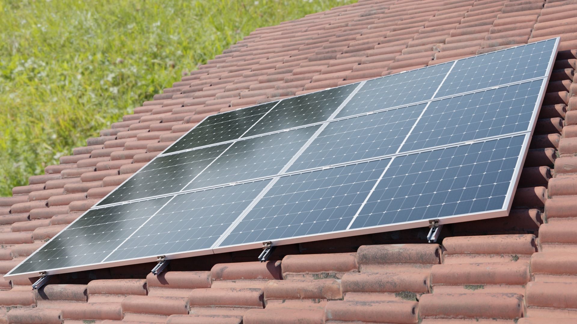 Photovoltaic Module Longi 375W Low-poly 3D model_1