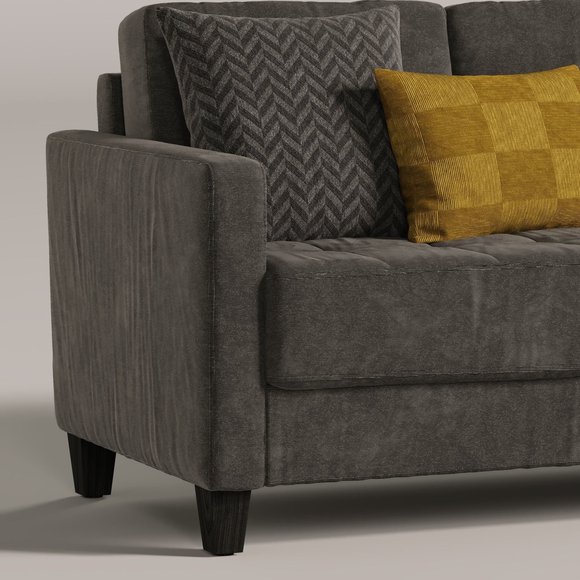 Square Arm Sofa 3D model_2