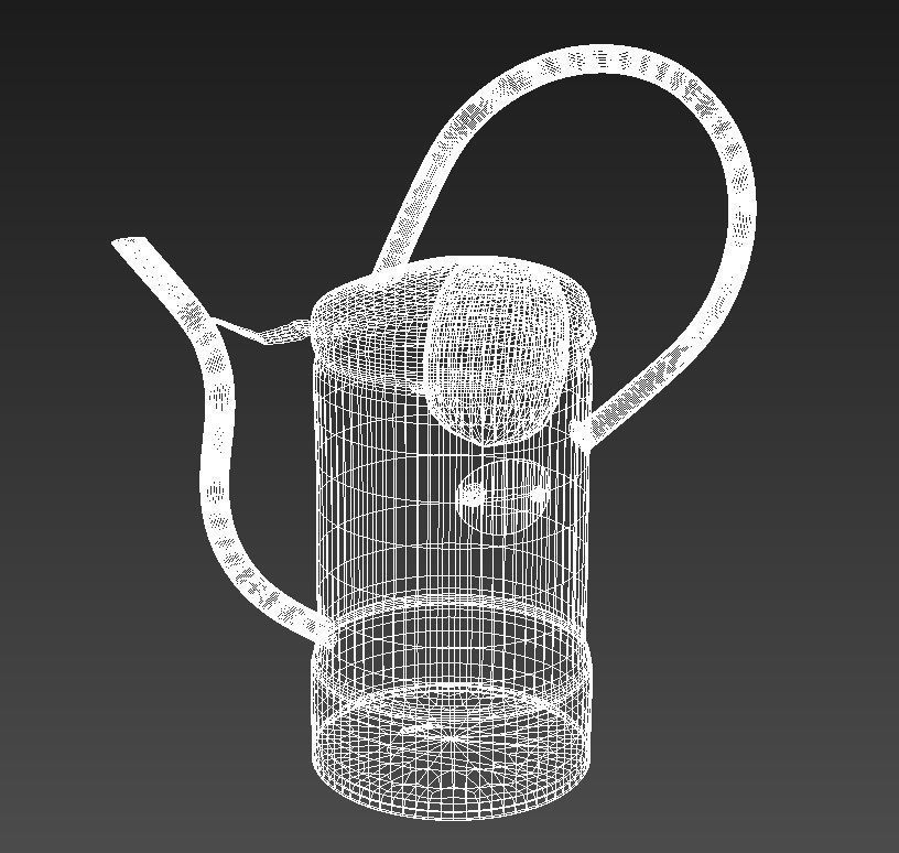 Metalic water can 3D model_15