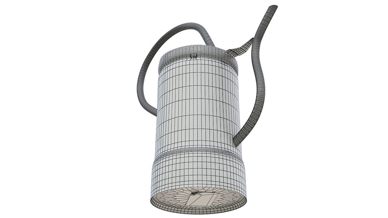 Metalic water can 3D model_5