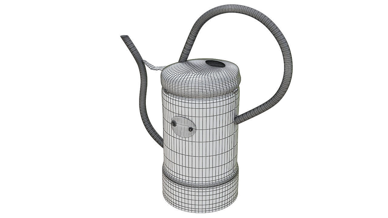 Metalic water can 3D model_9