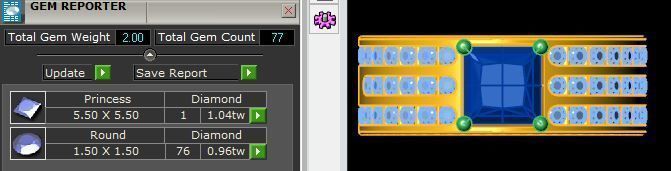 Princess Cut Three Row Diamond Ring  3D print model_6