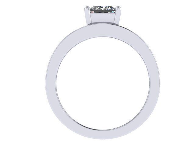 Princess Cut Three Row Diamond Ring  3D print model_4