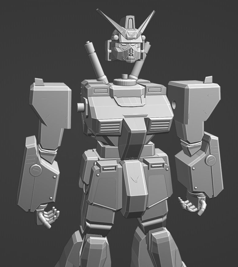 Gundam robot 3D print model_9