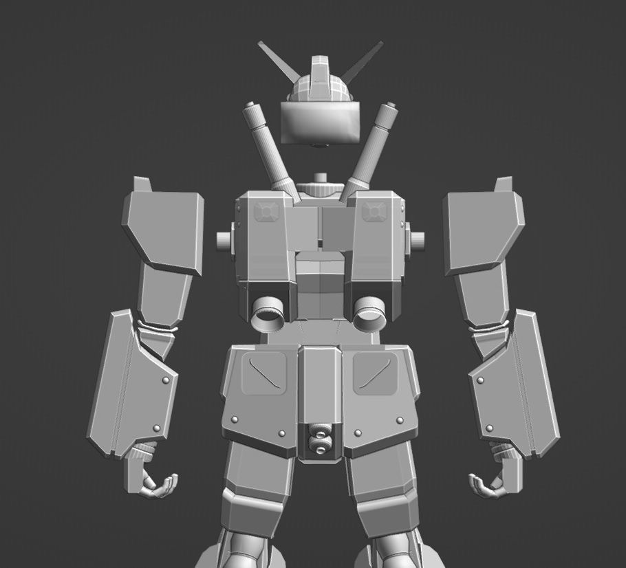 Gundam robot 3D print model_6