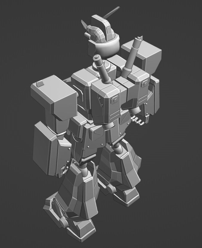 Gundam robot 3D print model_5
