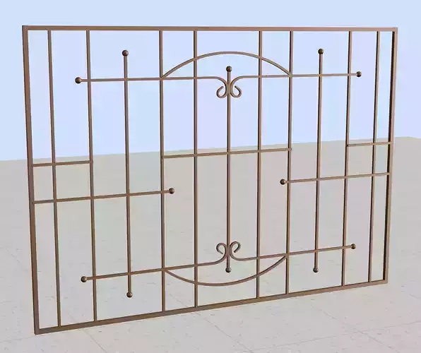 Iron window grate 3D model