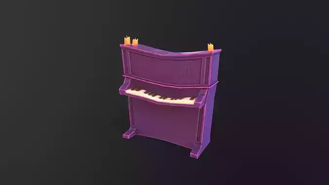 Stylized lowpoly fantasy piano - hand painted Low-poly 3D model