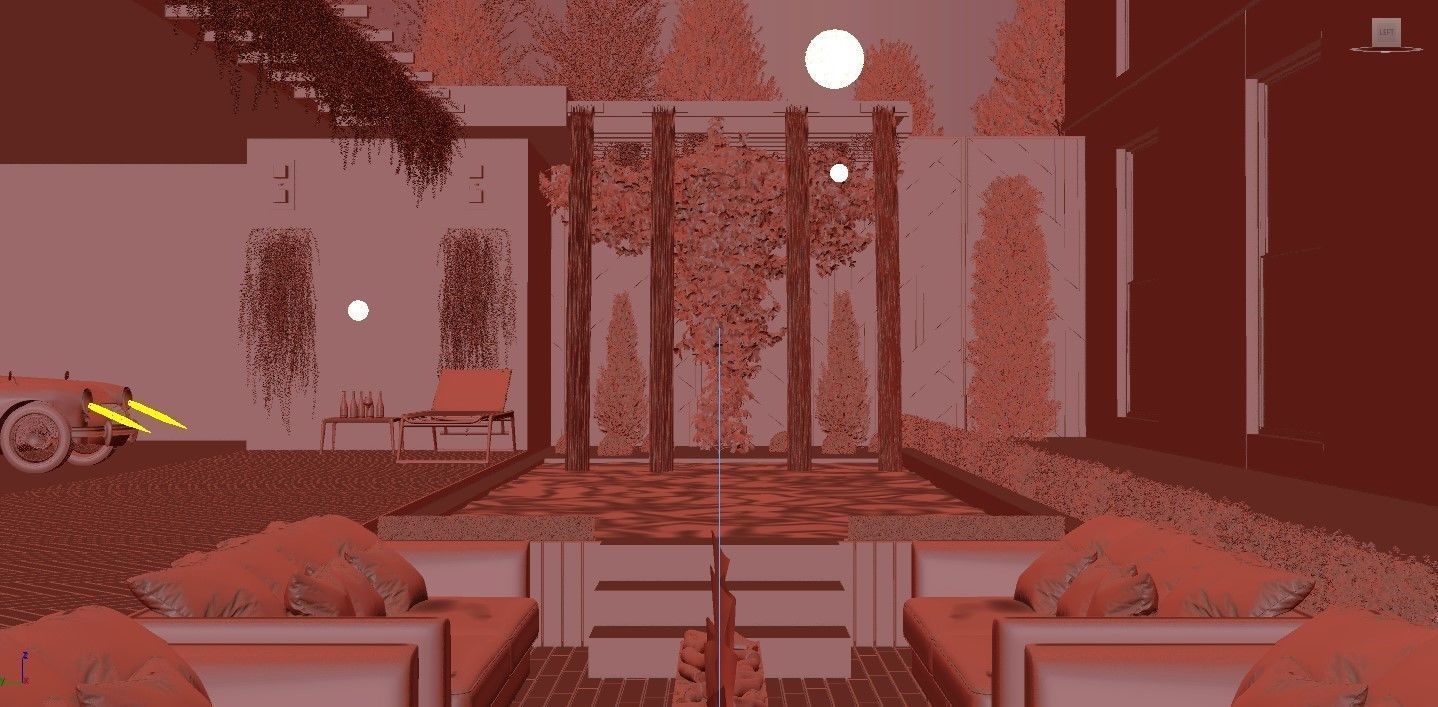 Modern Backyard Landscape Design Realistic Render - 2022 3D model_3