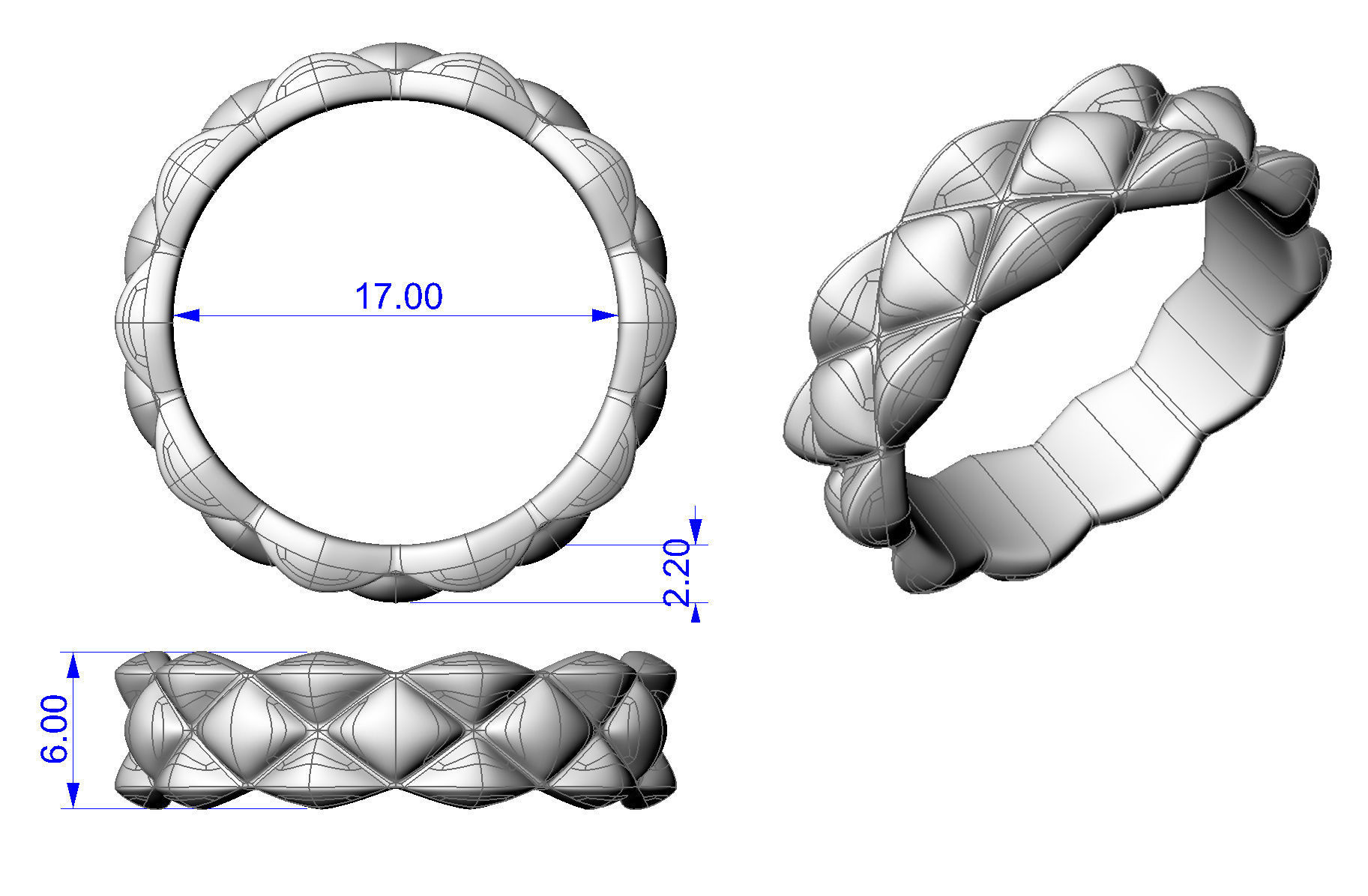 Ring Quatro 3D print model_5