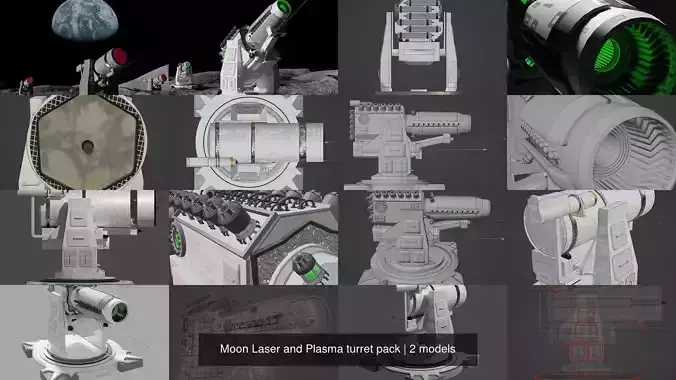 Moon Laser and Plasma turret pack