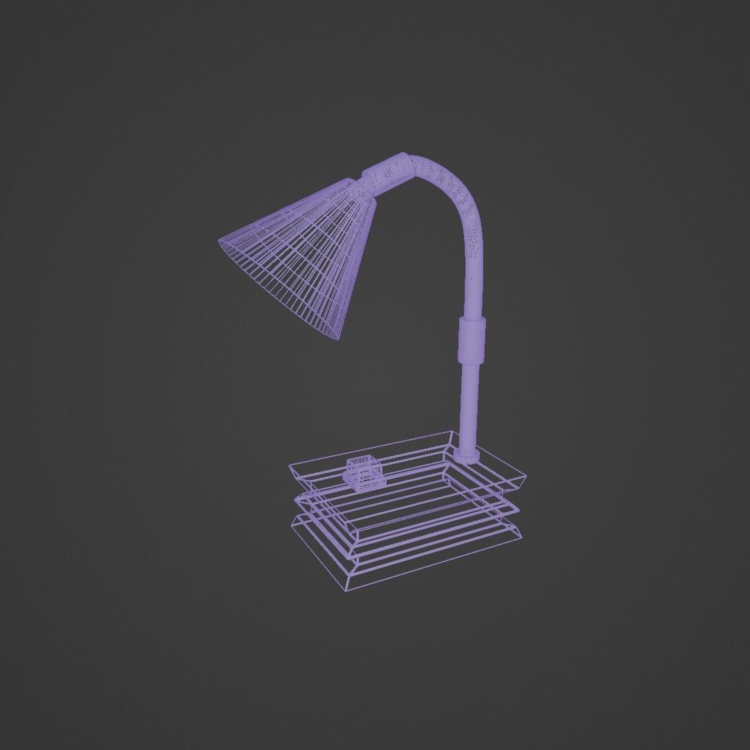 Vintage Wooden Table Lamp  Free 3D model_4