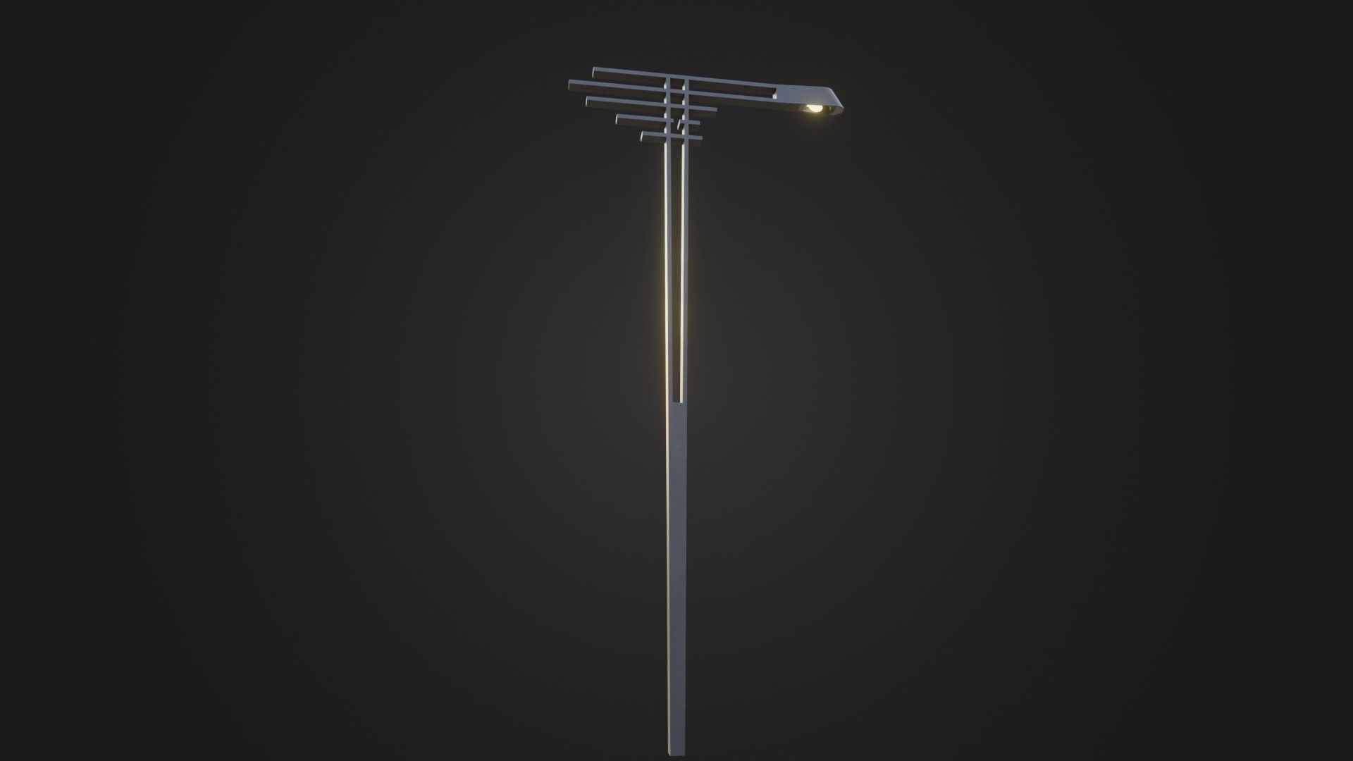 Street Light 21 Low-poly 3D model_1