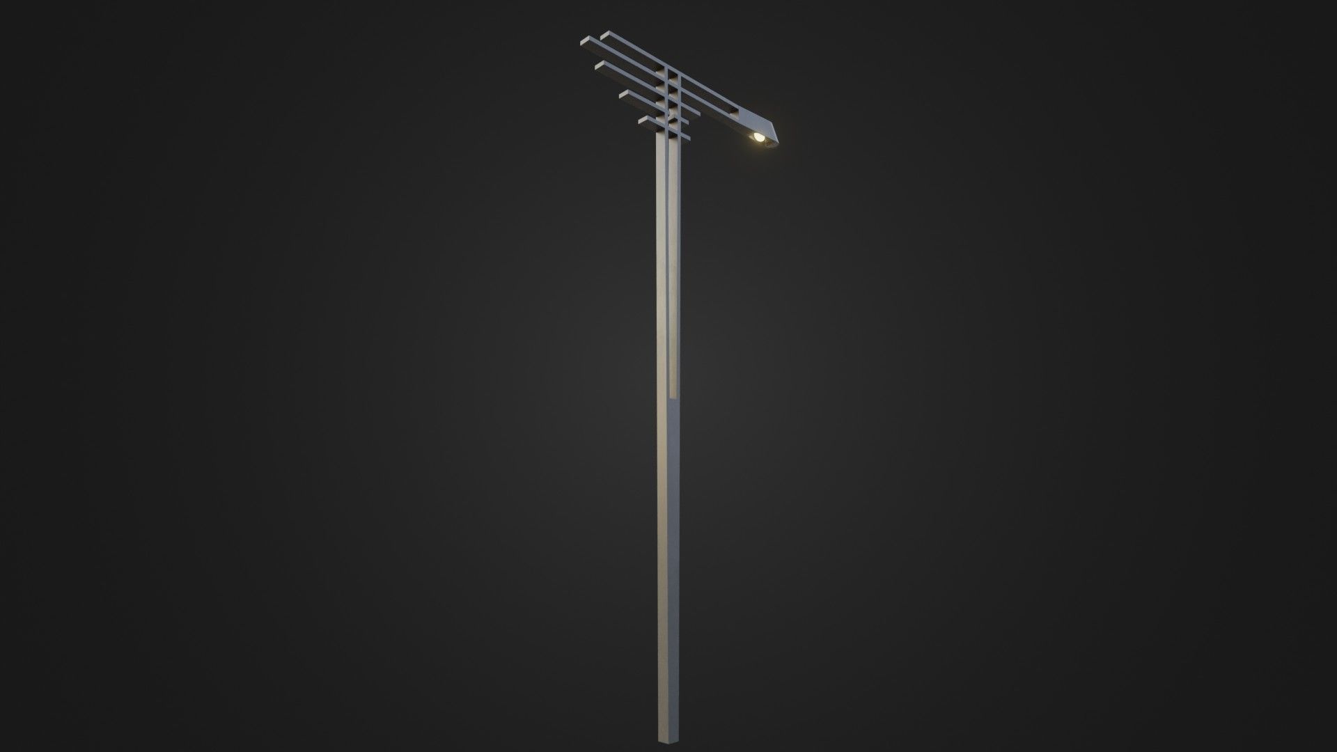 Street Light 21 Low-poly 3D model_5