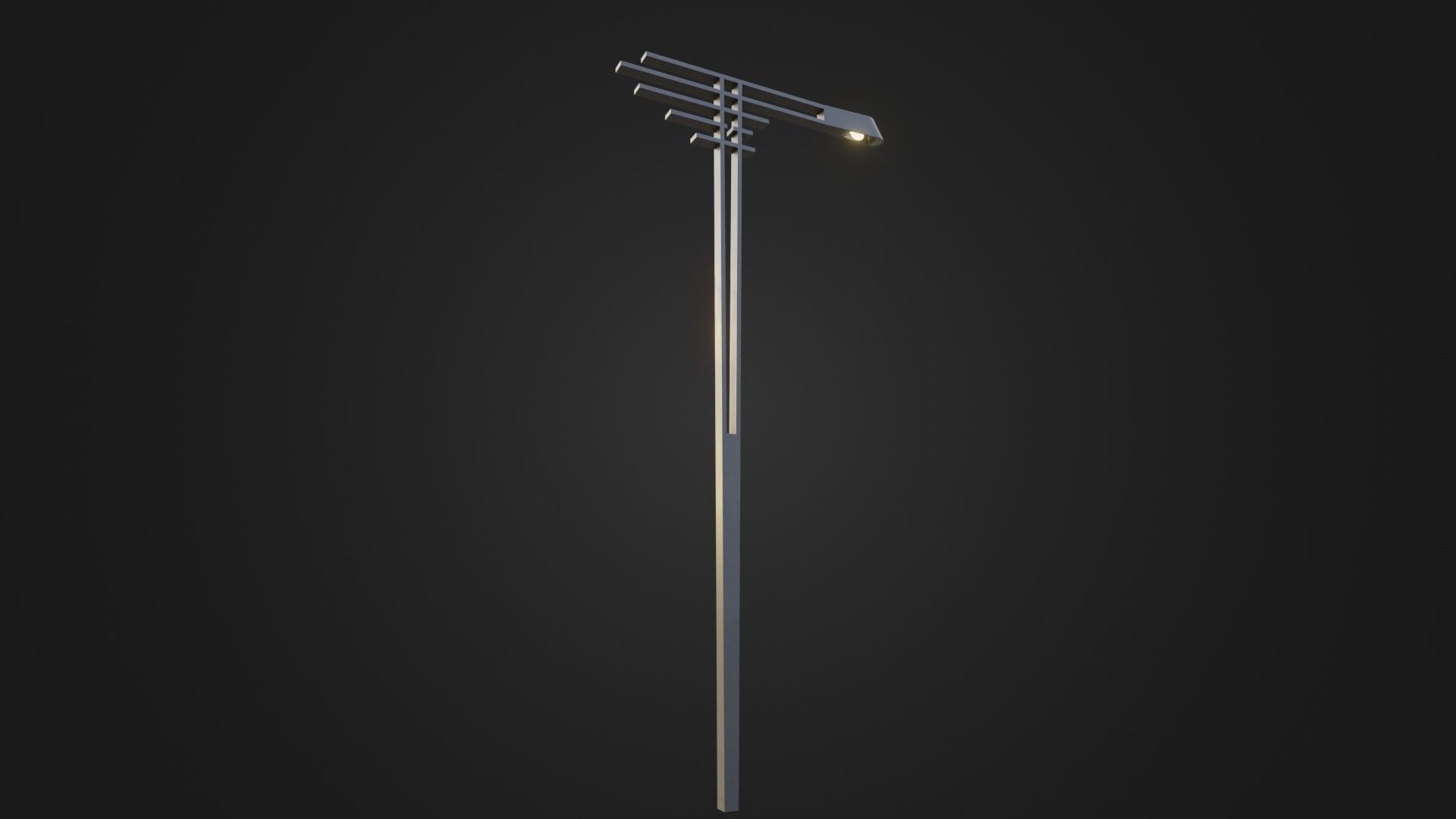Street Light 21 Low-poly 3D model_3