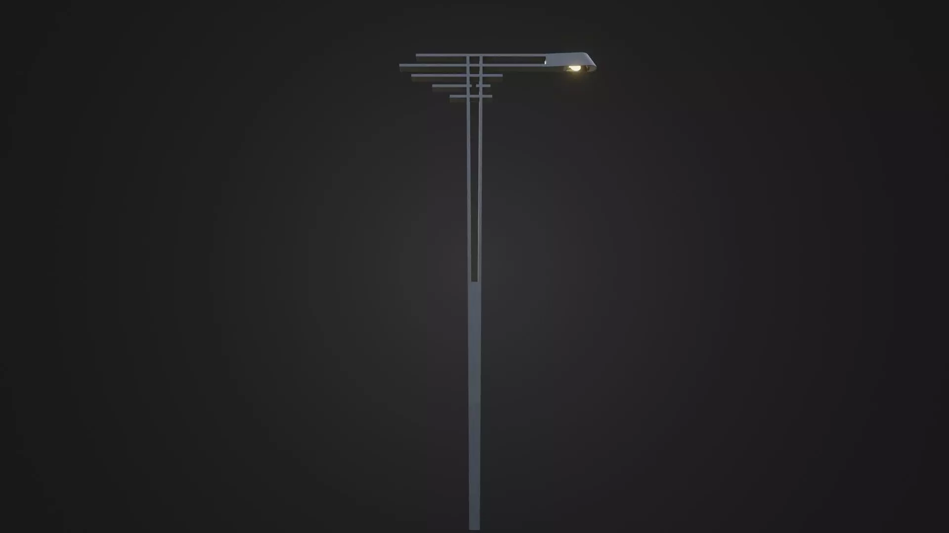 Street Light 21 Low-poly 3D model_0