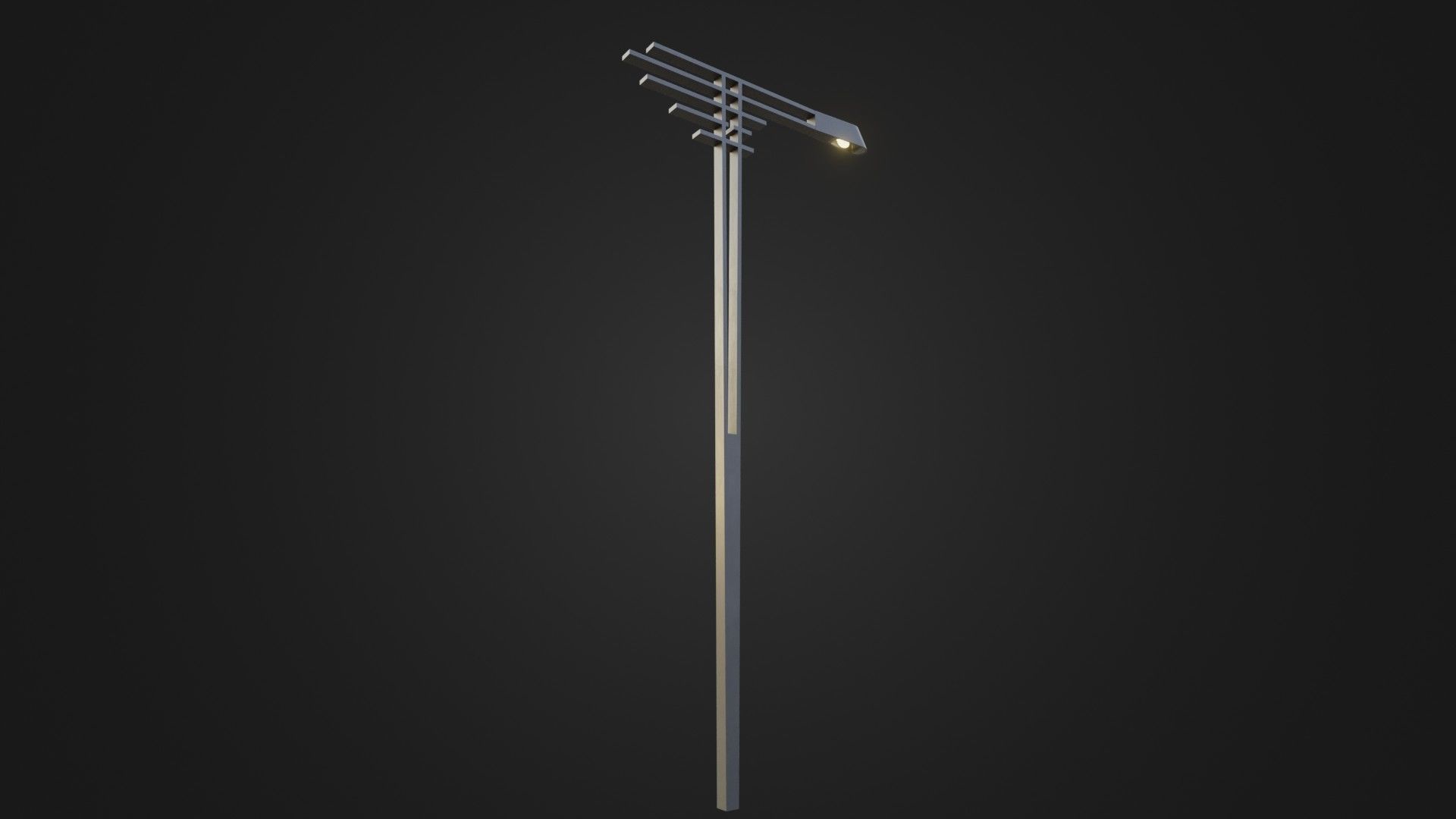 Street Light 21 Low-poly 3D model_4
