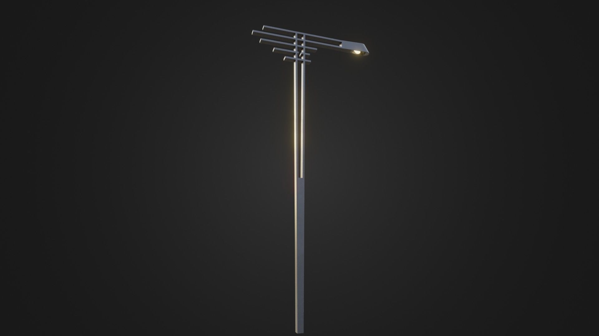 Street Light 21 Low-poly 3D model_2