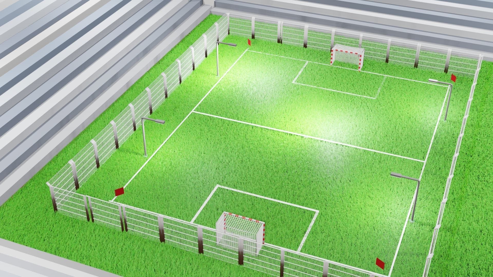 Five-a-side football field 3D model_1