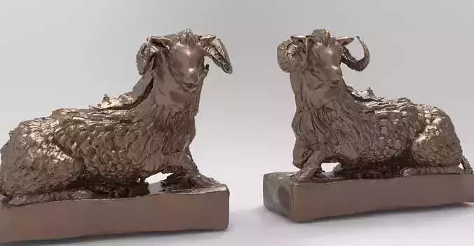 Sheep Statue 2 designs Mirrored
