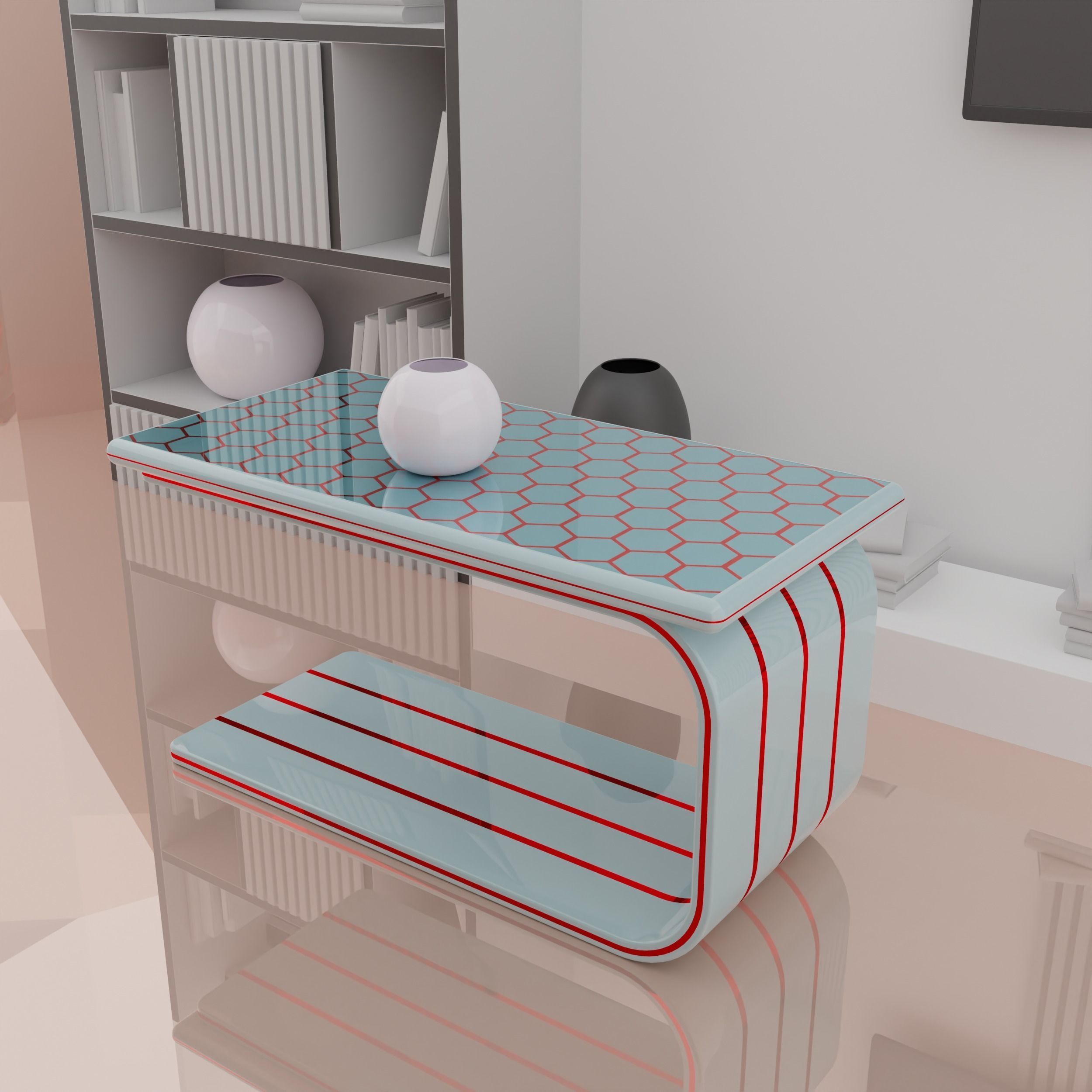 Smart Table 01 Low-poly 3D model_2