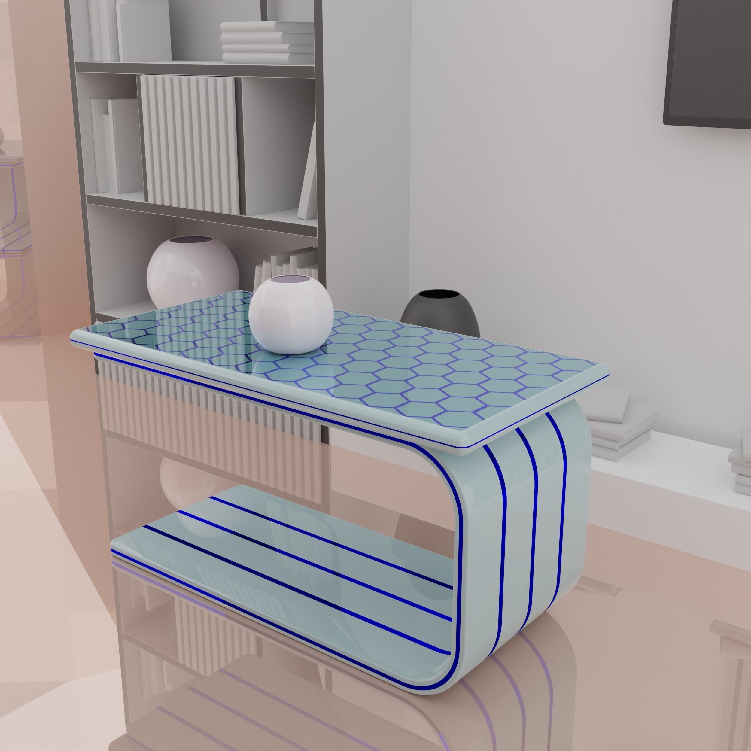 Smart Table 01 Low-poly 3D model_1