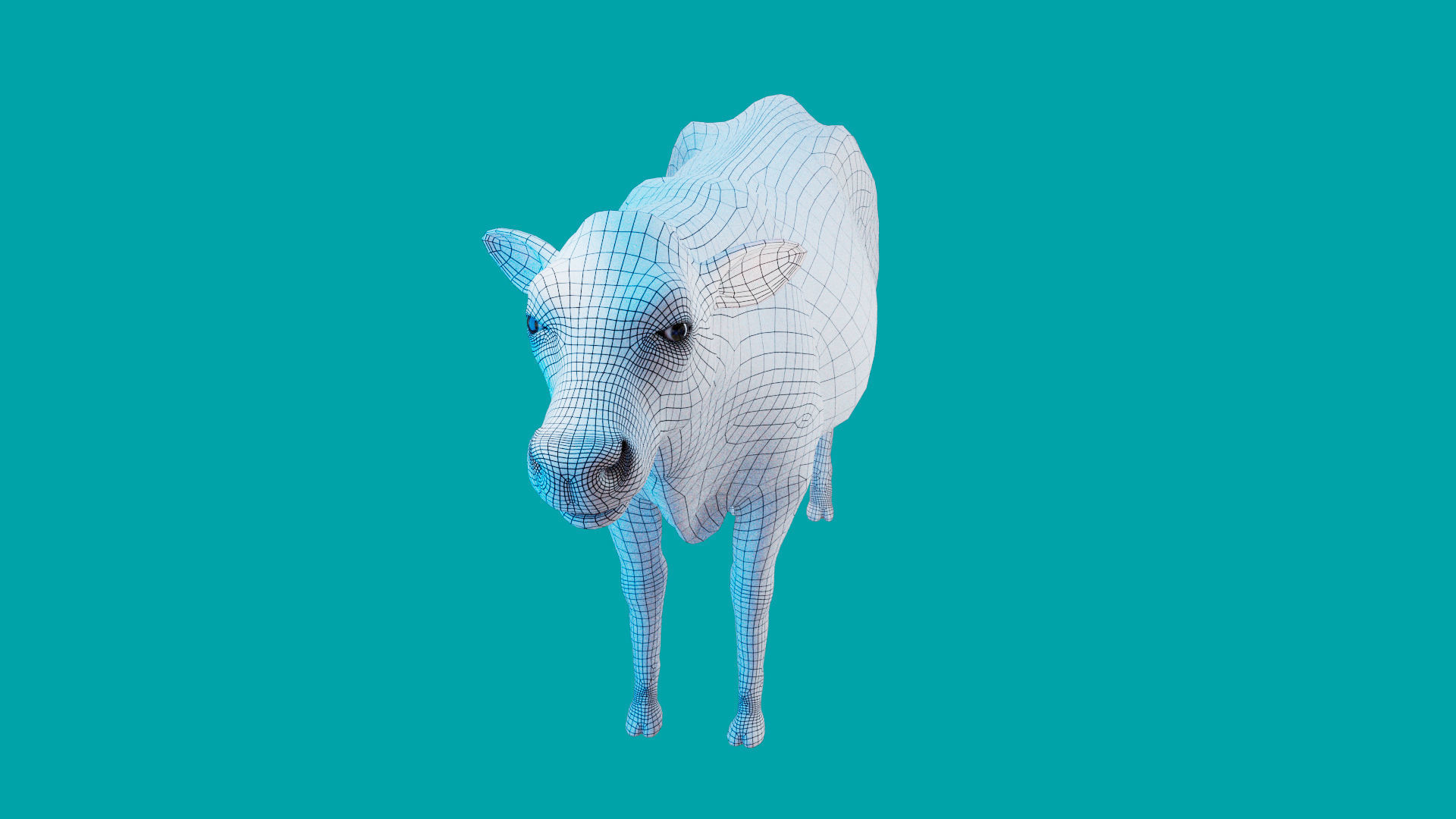 Cow Rigged Fur 3D model 3D model_29