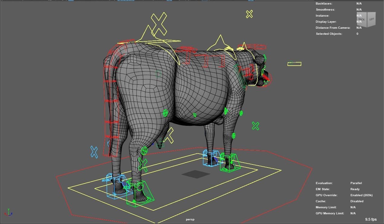Cow Rigged Fur 3D model 3D model_45