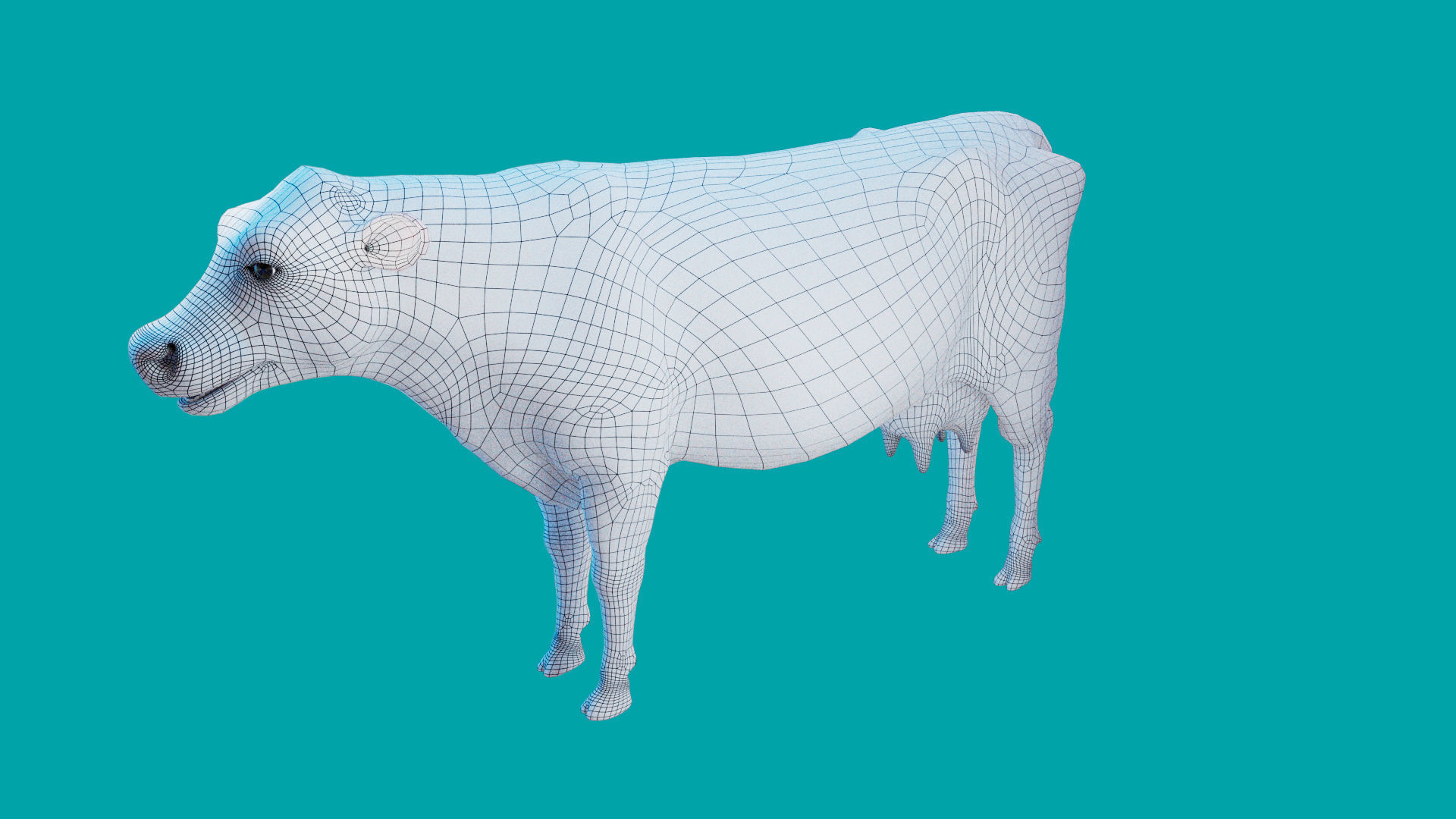 Cow Rigged Fur 3D model 3D model_35