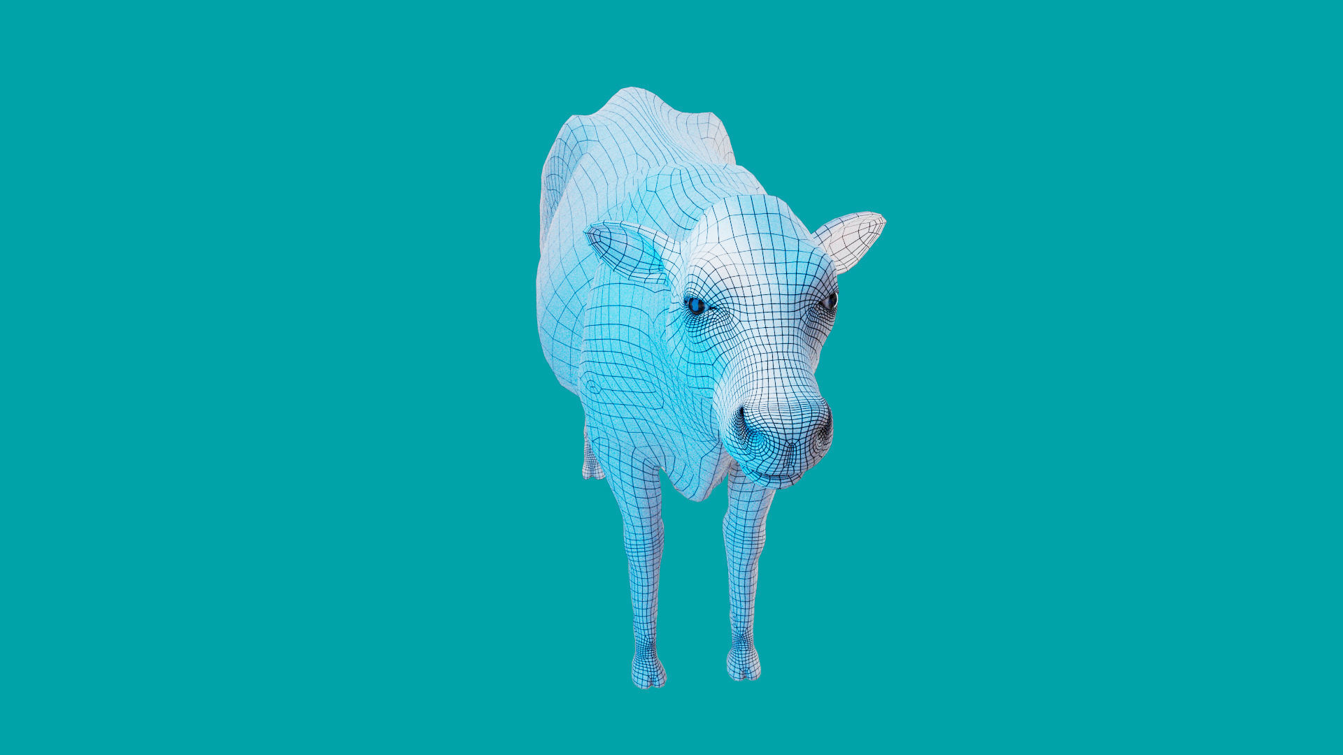 Cow Rigged Fur 3D model 3D model_42