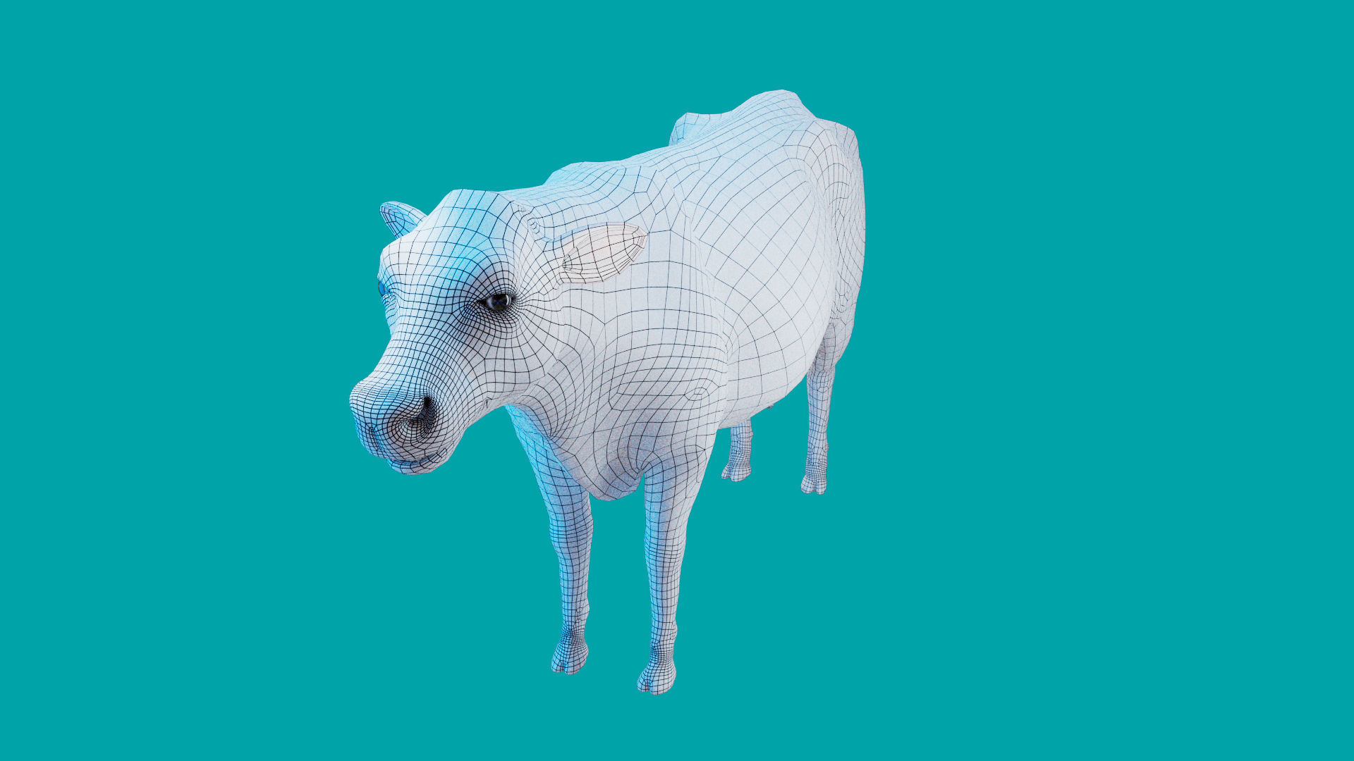 Cow Rigged Fur 3D model 3D model_33