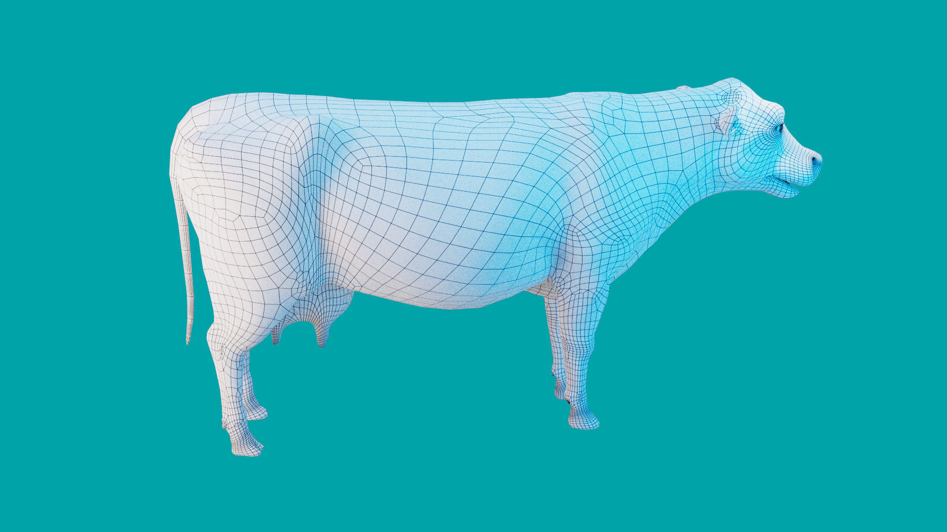 Cow Rigged Fur 3D model 3D model_31