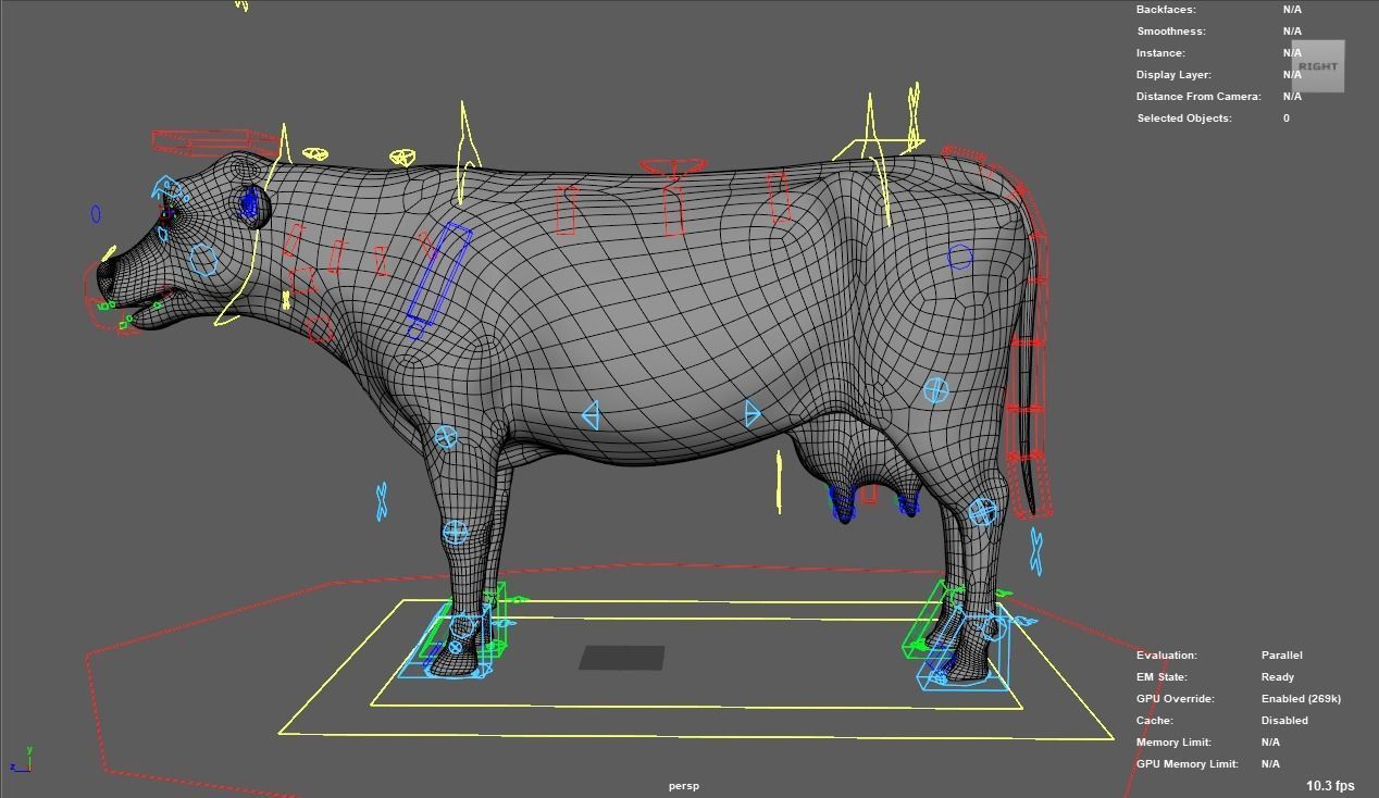 Cow Rigged Fur 3D model 3D model_46