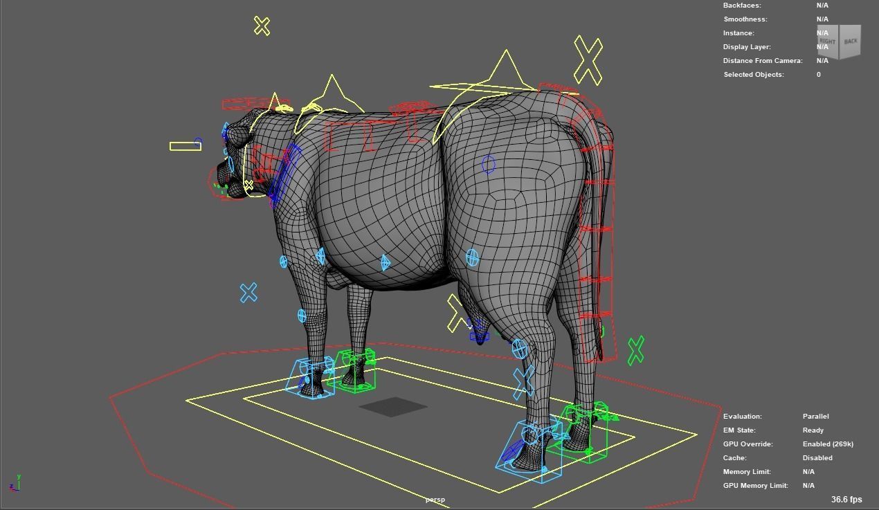 Cow Rigged Fur 3D model 3D model_47