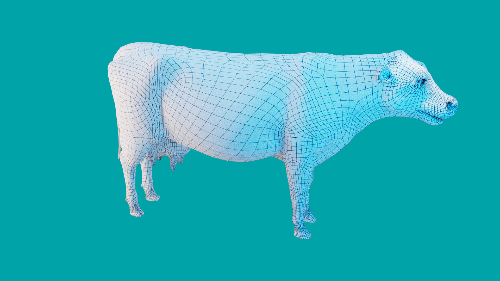 Cow Rigged Fur 3D model 3D model_32