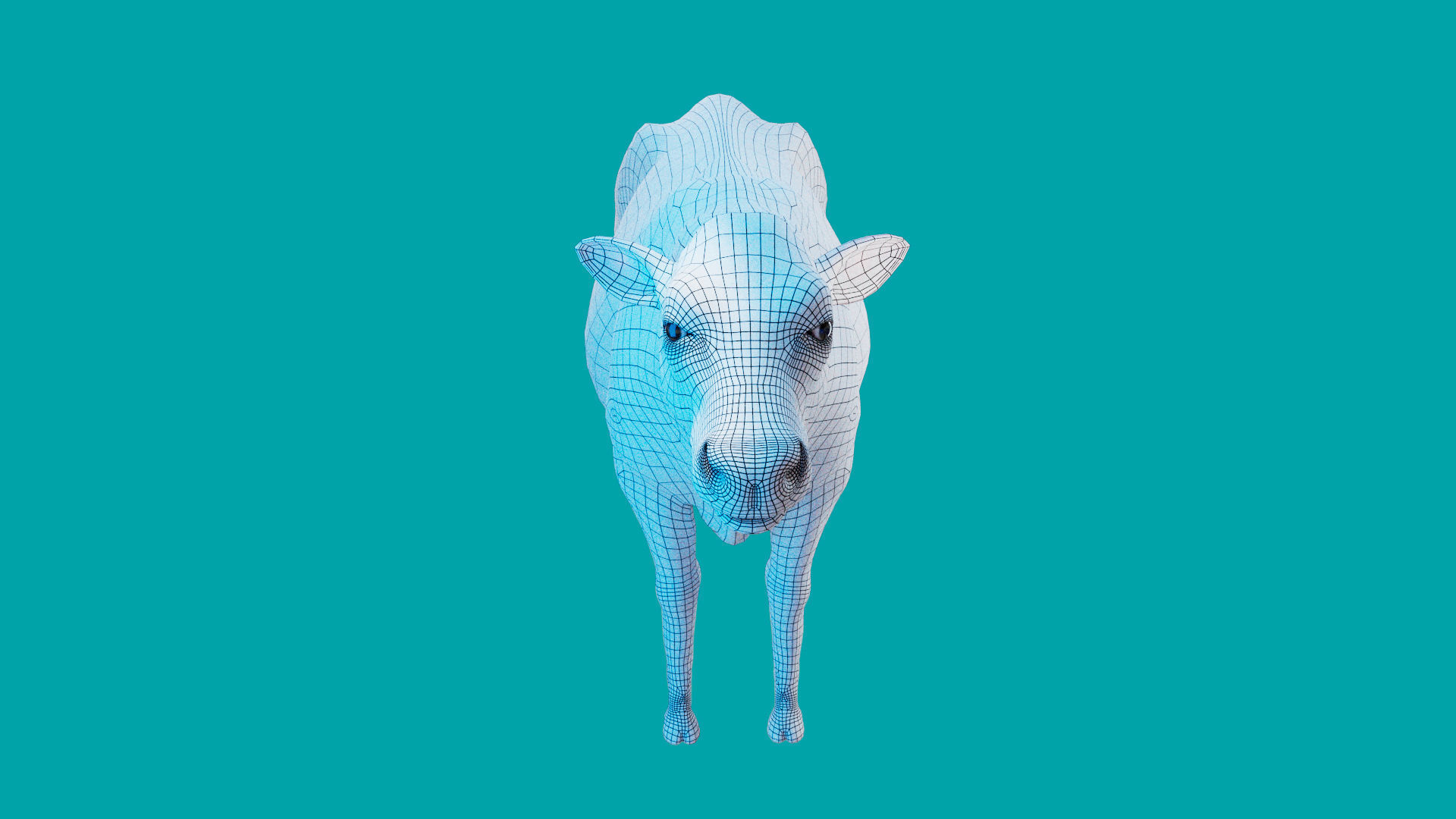 Cow Rigged Fur 3D model 3D model_43