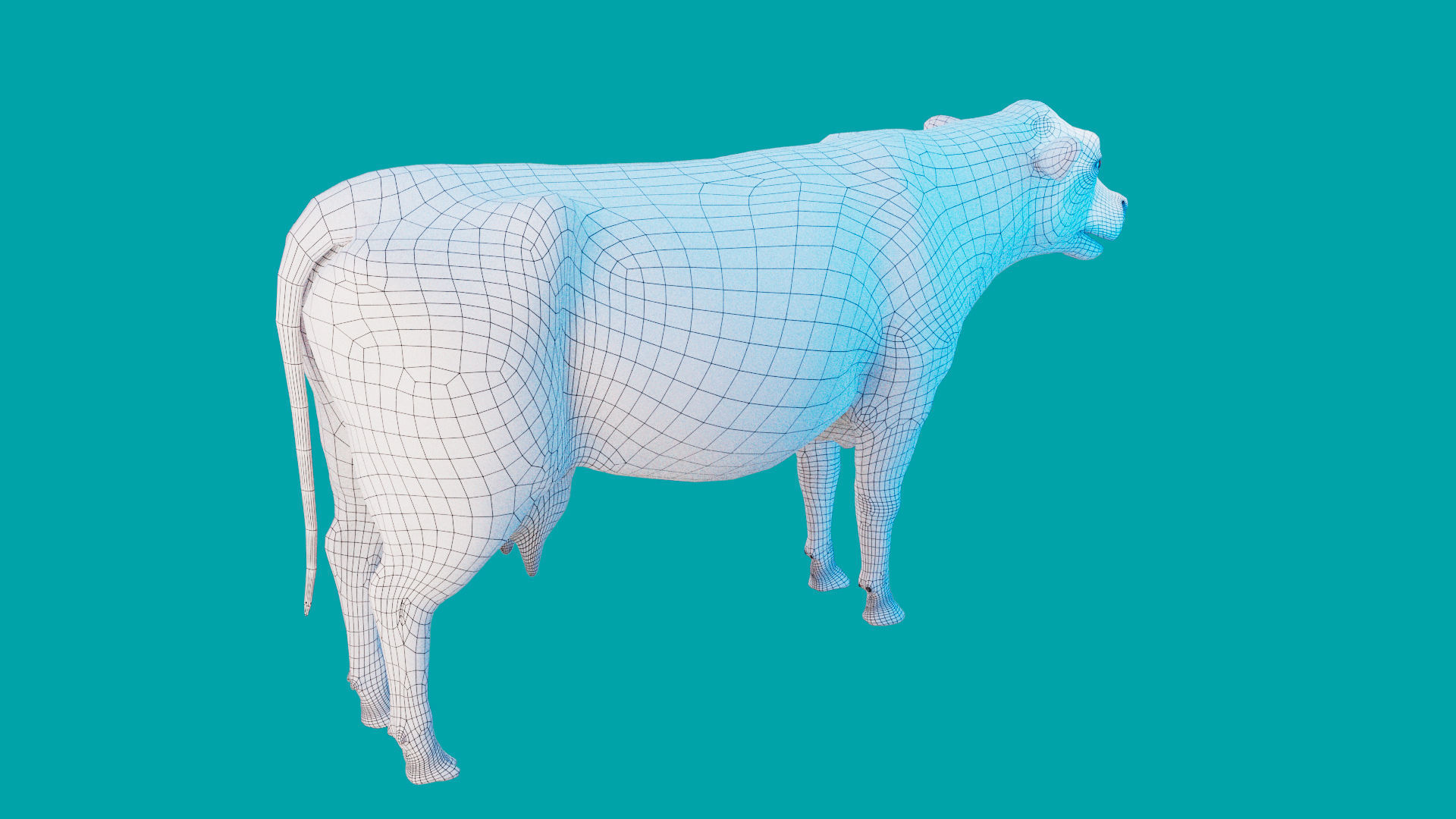 Cow Rigged Fur 3D model 3D model_26