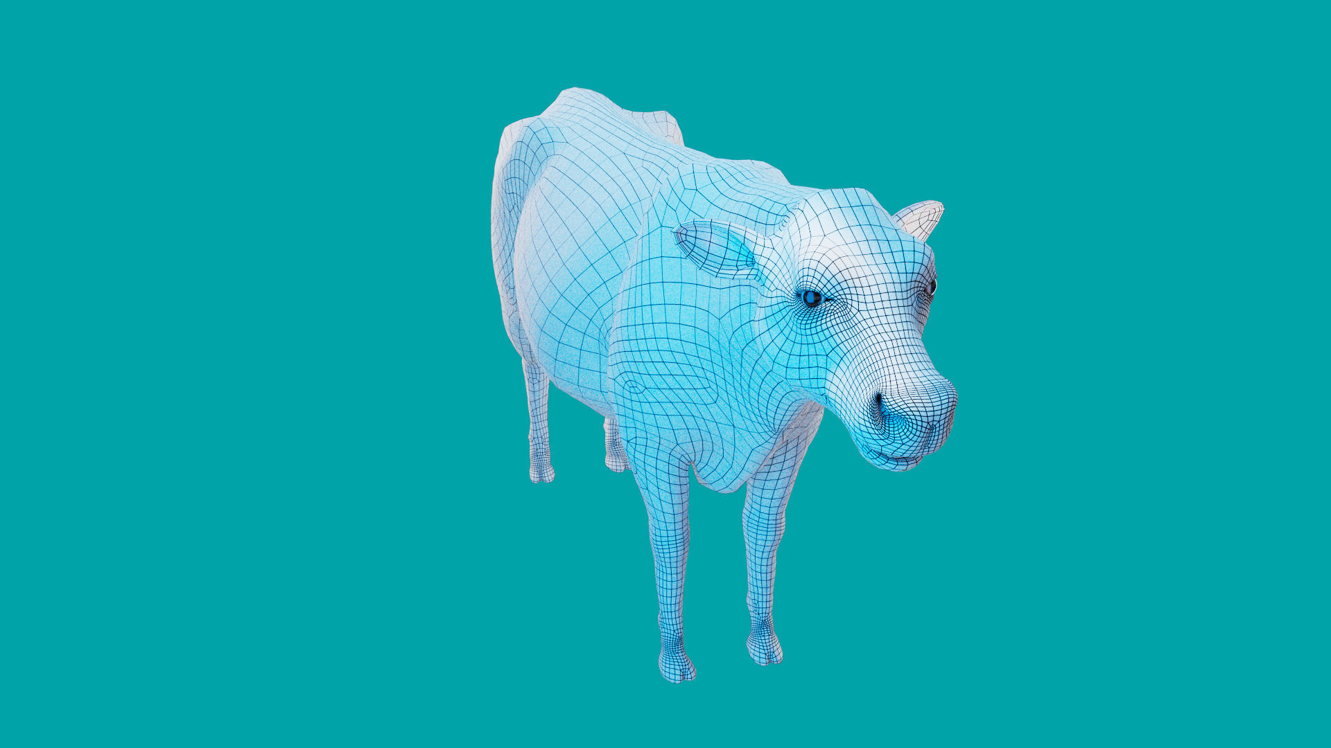 Cow Rigged Fur 3D model 3D model_30
