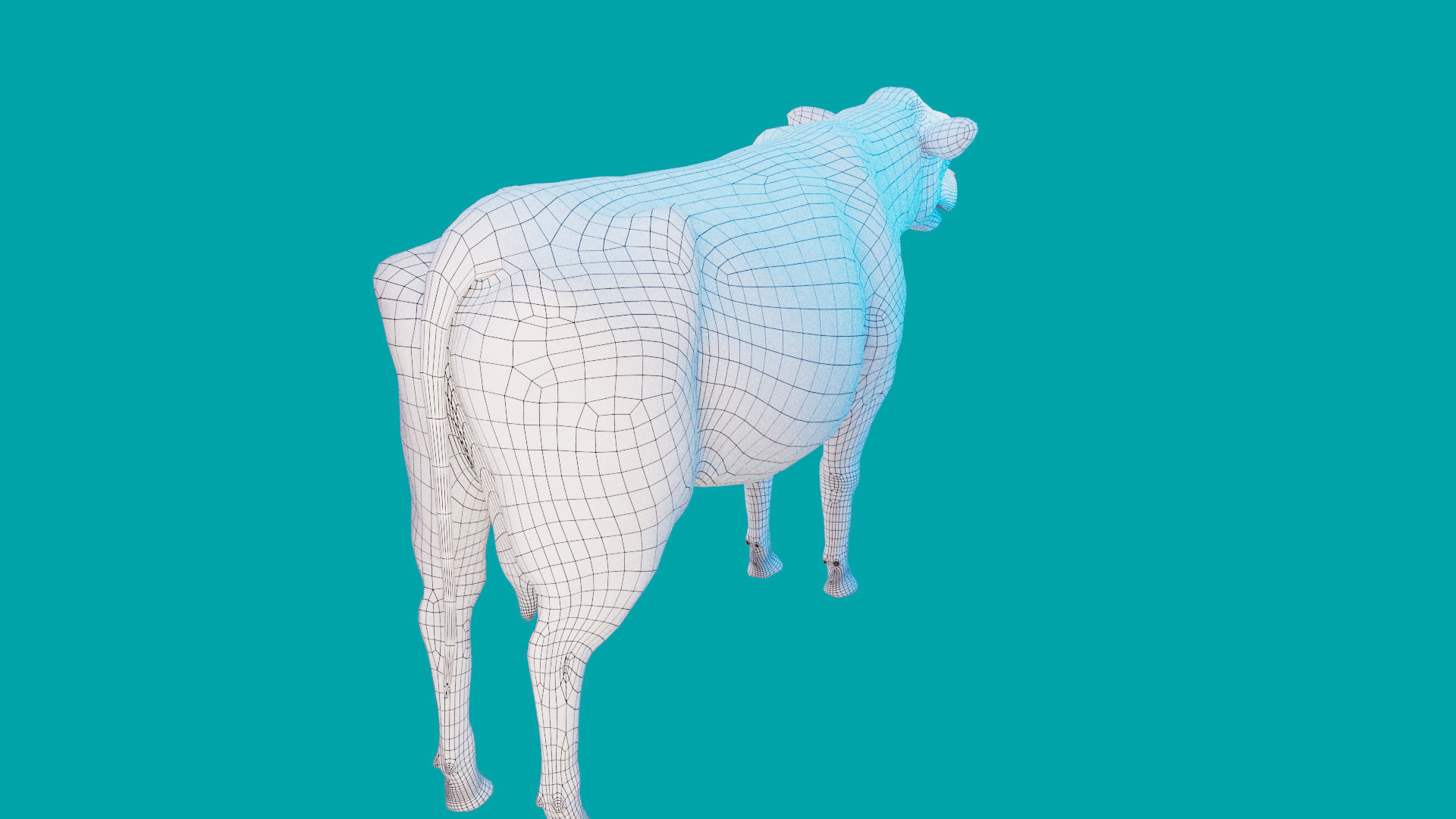 Cow Rigged Fur 3D model 3D model_41